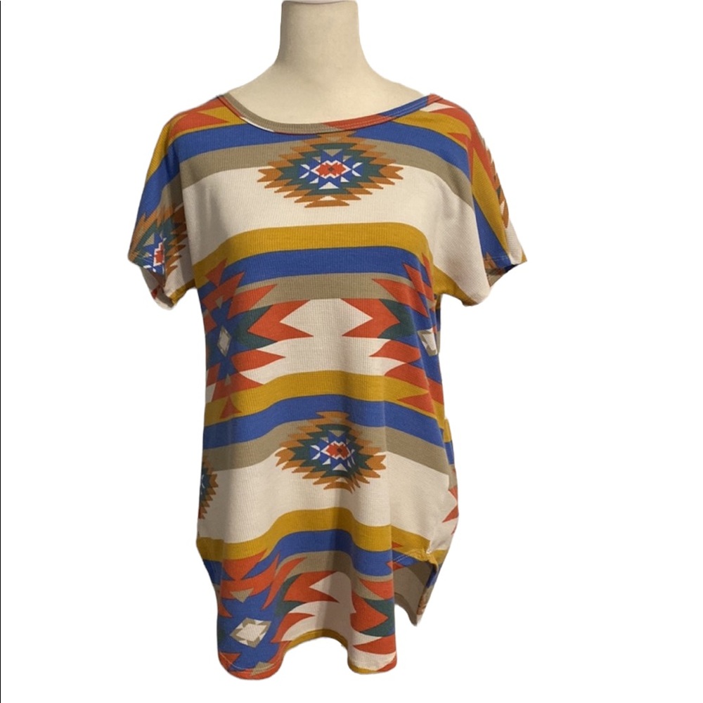 Aztec tribal print casual top